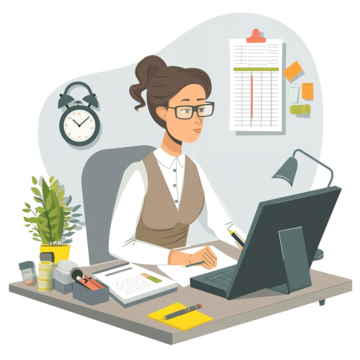 Женщина за ноутбуком